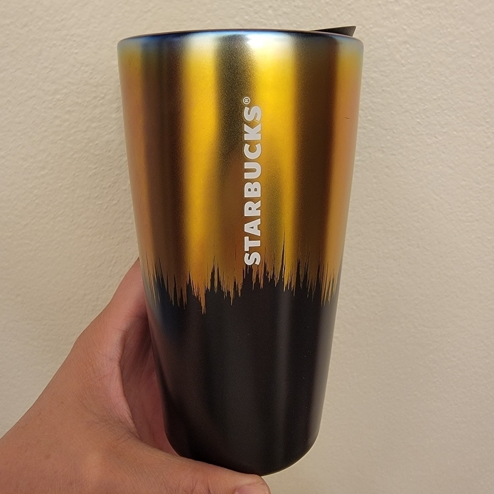NWT Starbucks Ceramic Double Wall "Oil Slick" Tumbler